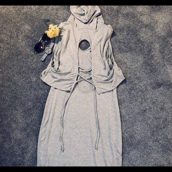 Jersey Dress with Hoodie - Picture 6 of 6